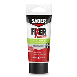 Colle de fixation Fixer Sans Percer Tous Travaux intérieur/extérieur transparent tube 50g^Sader Discount