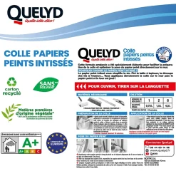 Colle en poudre - adaptée pour tout papiers peints intissés - surface de couverture 32 m² - 30621359-Quelyd
