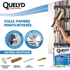 Colle en poudre - adaptée pour tout papiers peints intissés - surface de couverture 32 m² - 30621359-Quelyd