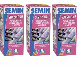 Colle en Poudre pour Papiers Peints Sem-Spéciale , Vinyls, Lourds, Spéciaux et Intissés, Intérieur, Boite 200 g (lot de 3)^Semin Hot
