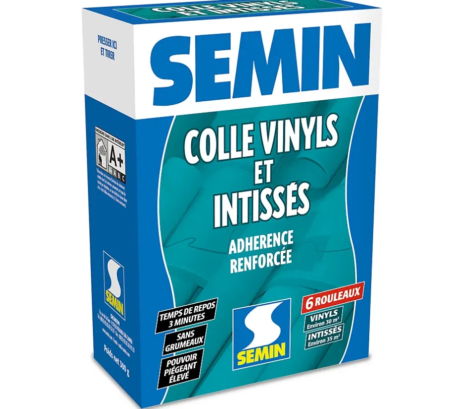 Colle en Poudre pour Papiers Peints Vinyls et Intissés , Boite de 300 g^Semin New