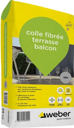 Colle fibrée terrasse balcon gris Weber 25kg^Weber Saint-Gobain Best