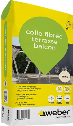 Colle fibrée terrasse balcon beige Weber 25kg^Weber Saint-Gobain Best