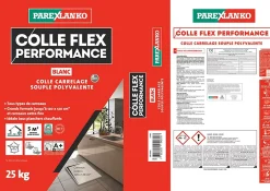 Colle Flex performance Blanc tous type de carreaux 25Kg-Parexlanko