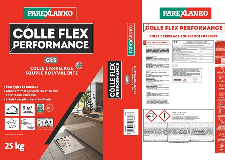 Colle Flex performance gris tous type de carreaux 25Kg^Parexlanko Sale