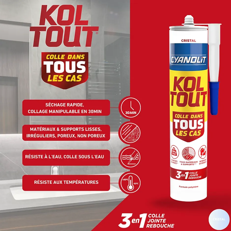 Colle Koltout Transparente cartouche 290 ml-Cyanolit Best
