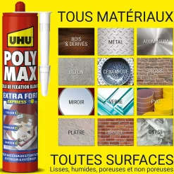 Colle mastic extra forte express blanc 425g^UHU Clearance