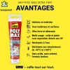 Colle mastic extra forte express Poly Max transparente tube 115g-UHU Hot