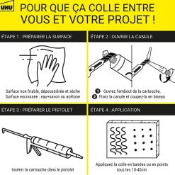 Colle mastic prise immédiate express invisible cartouche 300g^UHU New