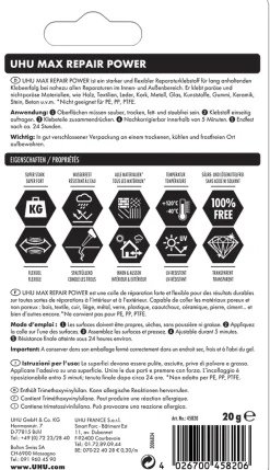 Colle Max Repair 20 grammes Transparent-UHU Discount