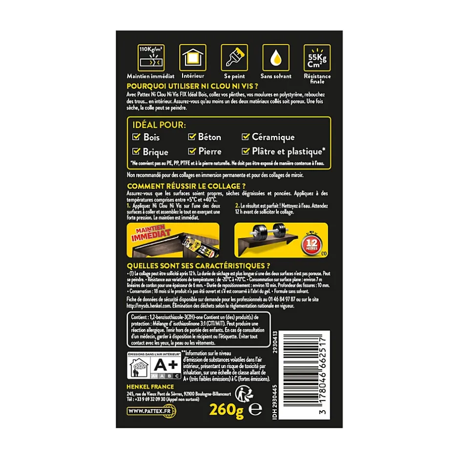 Colle Ni Clou Ni Vis Chrono tube 260g-Pattex Best