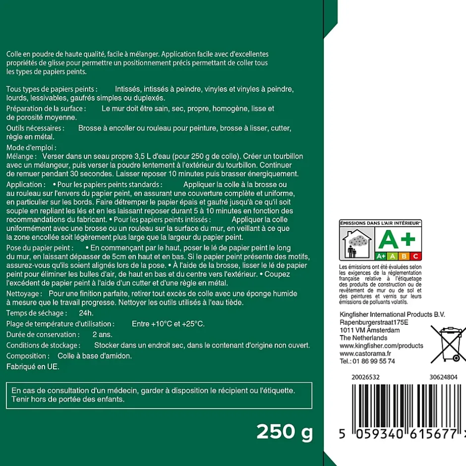 Colle poudre pour papier peint non tissé 250g-Volden Best