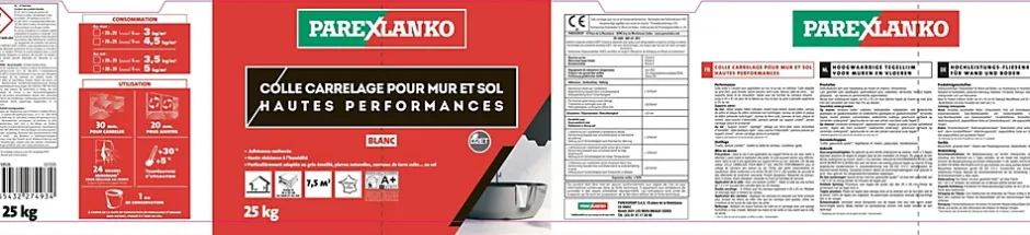 Colle pour carrelage mur et sol intérieur hautes performances blanc 25 kg-Parexlanko