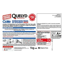 Colle pour revêtements lisses de rénovations lourds (jusqu'à 750g/m²) pâte 1kg-Quelyd