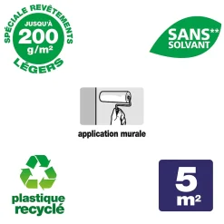 Colle pour revêtements lisses de rénovations légers (jusqu'à 200g/m²) pâte 1kg-Quelyd Outlet