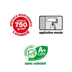 Colle pour revêtements lisses de rénovations lourds (jusqu'à 750g/m²) pâte 10kg-Quelyd