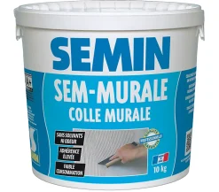 Colle pour Toiles de Verre et Revêtements Muraux Légers , Prêt à l'Emploi, Seau de 10 kg-Semin