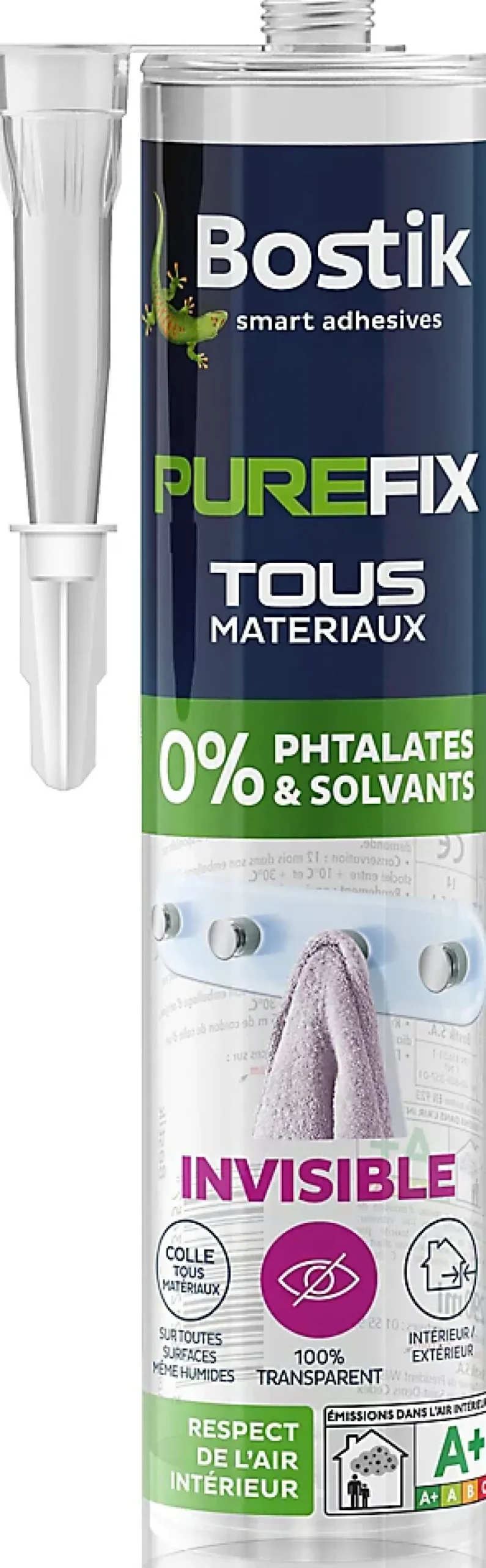 Colle Purefix tous travaux Invisible 280 ml-Bostik Hot