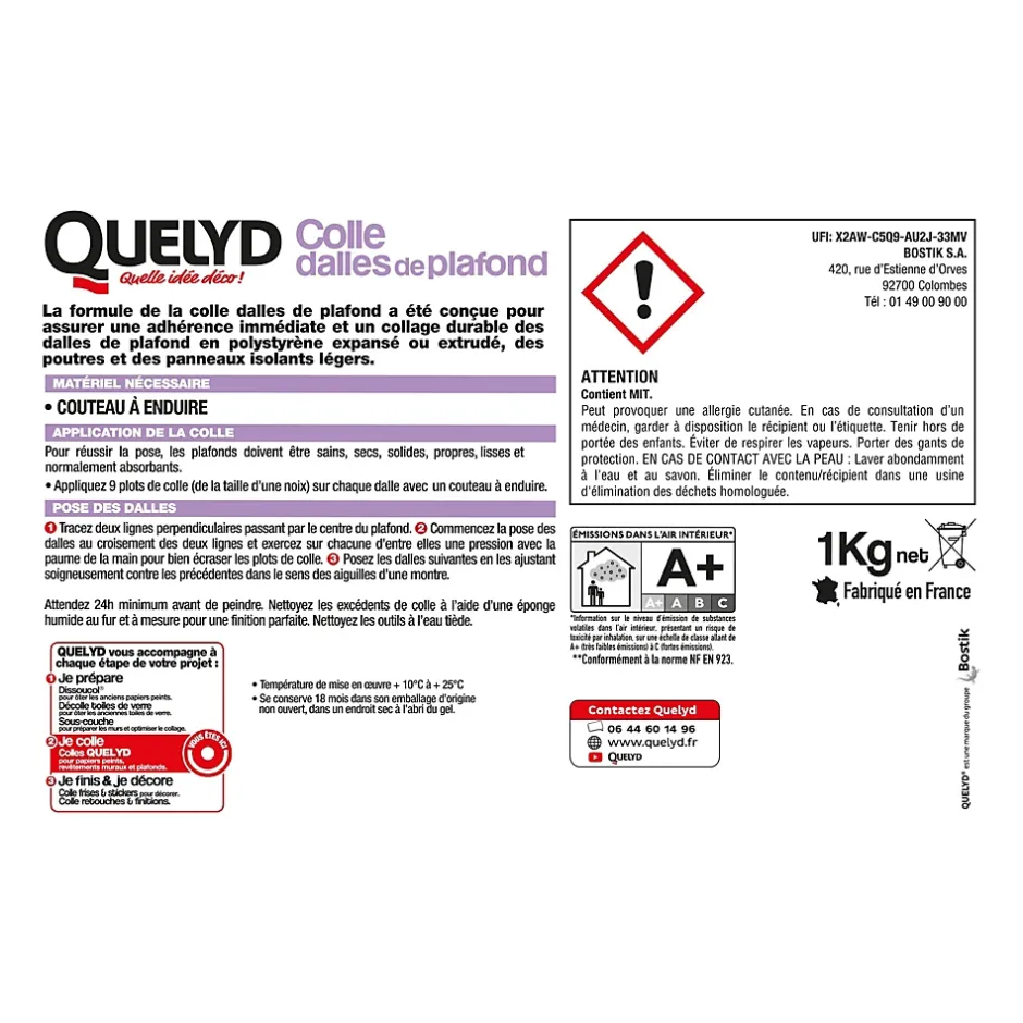 Colle pour Dalles de plafond Pâte 1 kg^Quelyd Outlet