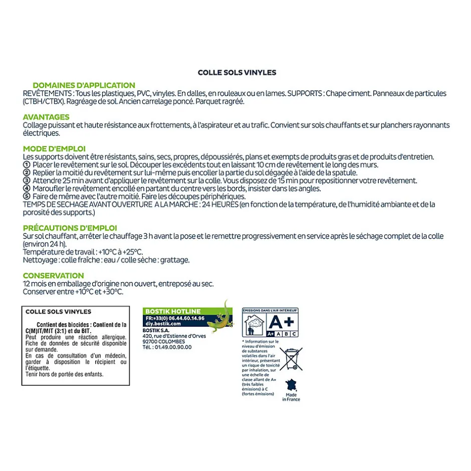 Colle Sols Souples pour Sols Vinyles - Revêtements Plastiques 7kg^Bostik Online