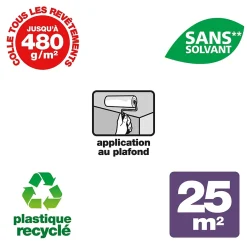 Colle spéciale plafonds - toile de verre et revêtements de rénovation pâte 6kg^Quelyd Discount