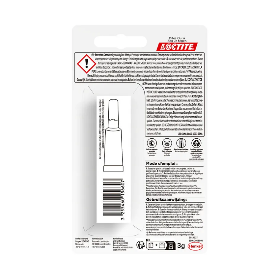 Colle Superglue-3 Power Gel 3g^Loctite Best