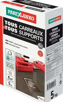 Colle tous carreaux tous supports Gris 5kg-Parexlanko Clearance