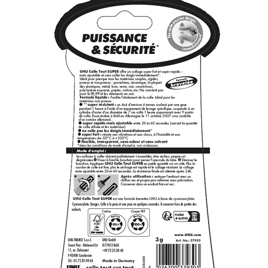 Colle Colle Tout Super format liquide 3 grammes-UHU Discount