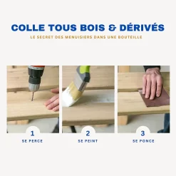 Colle vinylique type D3 renforcée en fibres naturelles bois et dérivés 500g-Cyanolit Discount