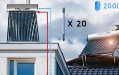 Collecteur solaire non pressurisé avec réservoir 200L 1 pièce.-Thunder Clearance