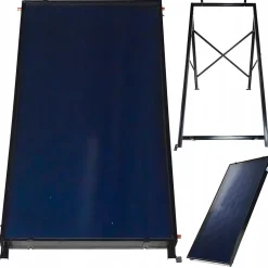 Collecteur solaire 2 m² avec structure de montage et raccords 3/4 1 pièce.-Thunder