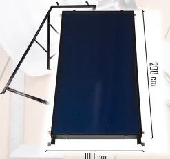 Collecteur solaire 2 m² avec structure de montage et raccords 3/4 1 pièce.-Thunder