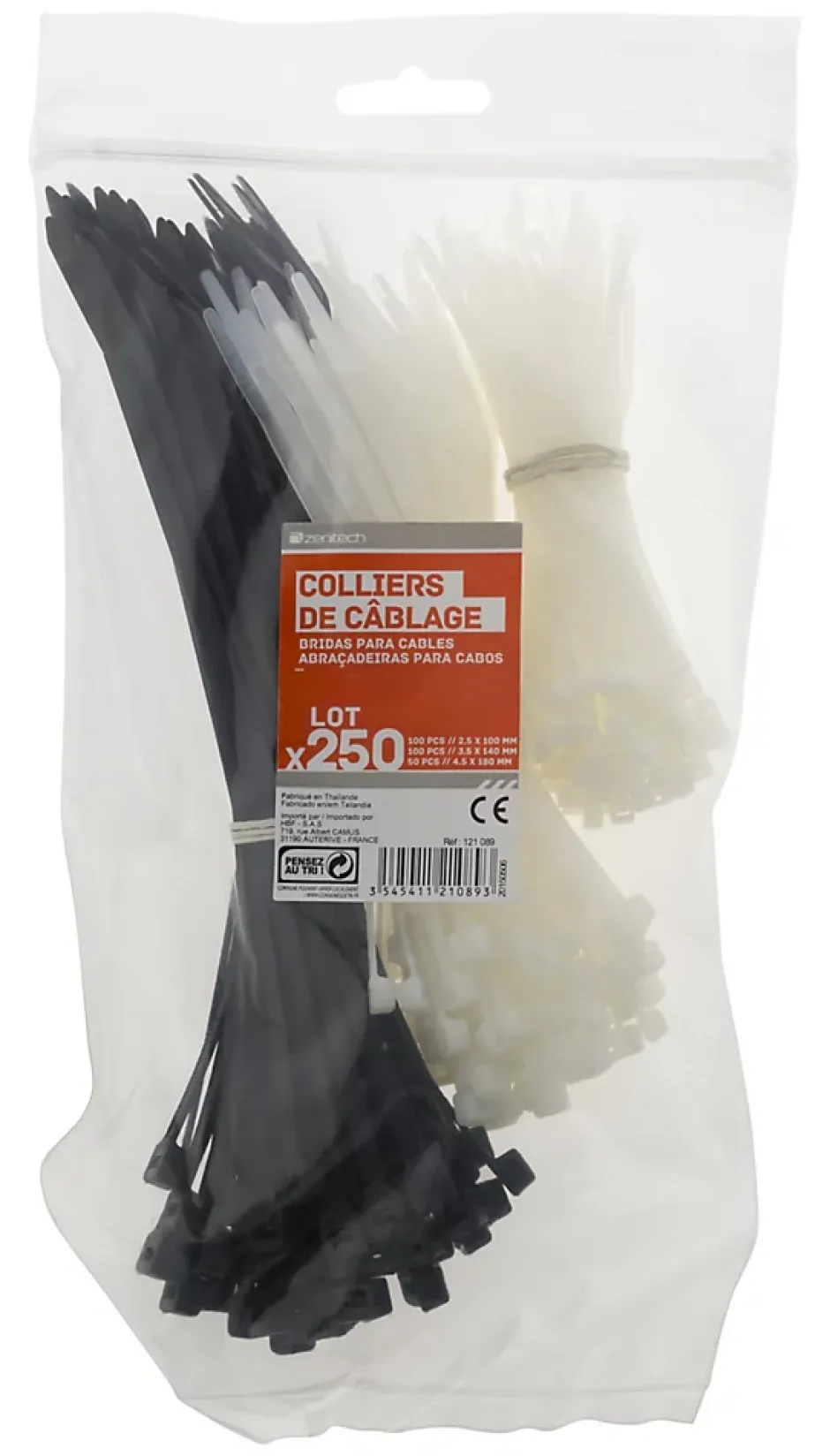 Collier de câblage 250 pièces^Zenitech Sale