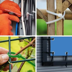 Colliers de serrage colliers de câblage sans halogène 7,6 x 300 mm noirs UV 777816 lot de 100 pcs^Edo New