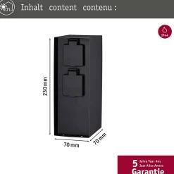 Colonne de prises Rio Double IP44 Anthracite^Paulmann Outlet