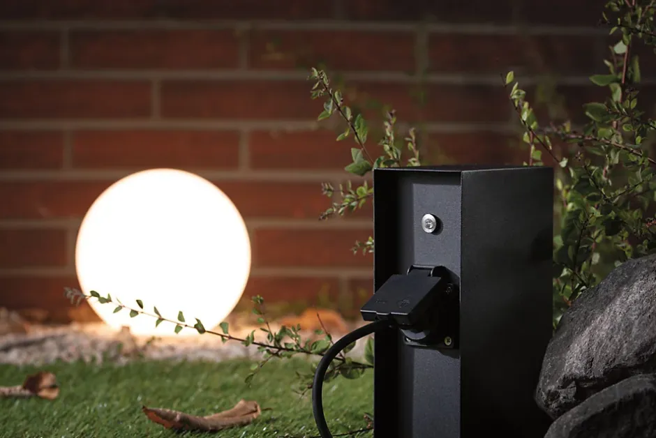 Colonne de prises Rio Interrupteur crépusculaire IP44 Anthracite^Paulmann Discount