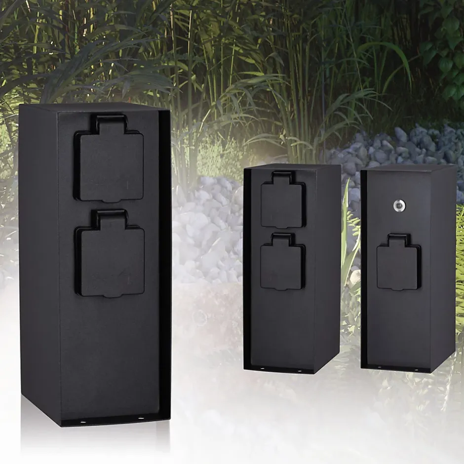 Colonne de prises Rio Interrupteur crépusculaire IP44 Anthracite^Paulmann Discount