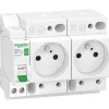 Combiné disjoncteur + 2 prises modulaires courbe C phase + neutre 16A Resi9 XE^Schneider Electric Discount