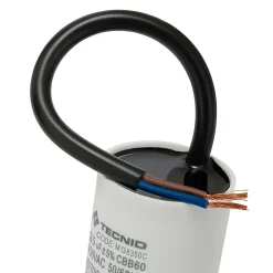 Condensateur de démarrage pour moteurs électriques, 450V, capacité : 35 microfarad, avec câble de 15cm^Tecnid Sale