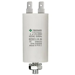 Condensateur de démarrage pour moteurs électriques, 450V, capacité : 4 microfarad, 4 broches / M8-Velamp Discount