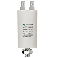 Condensateur de démarrage pour moteurs électriques, 450V, capacité : 12 microfarad, 4 broches / M8-Tecnid Sale