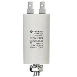 Condensateur de démarrage pour moteurs électriques, 450V, capacité : 7 microfarad, 4 broches / M8^Tecnid Online