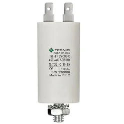 Condensateur de démarrage pour moteurs électriques, 450V, capacité : 10 microfarad, 4 broches / M8-Tecnid Hot