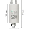 Condensateur de démarrage pour moteurs électriques, 450V, capacité : 60 microfarad, 4 broches / M8^Tecnid Clearance