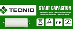 Condensateur de démarrage pour moteurs électriques, 450V, capacité : 60 microfarad, 4 broches / M8^Tecnid Clearance