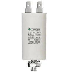 Condensateur de démarrage pour moteurs électriques, 450V, capacité : 3,5 microfarad, 4 broches / M8-Tecnid Outlet