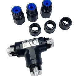 Connecteur de câble étanche en T IP68 3 fils noir-Horoz Electric Outlet