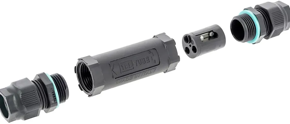 Connecteur droit tube 3 pôles IP68 noir^Diall Clearance