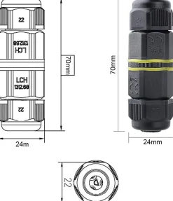 Connecteur électrique 3 pôles, IP68-Velamp