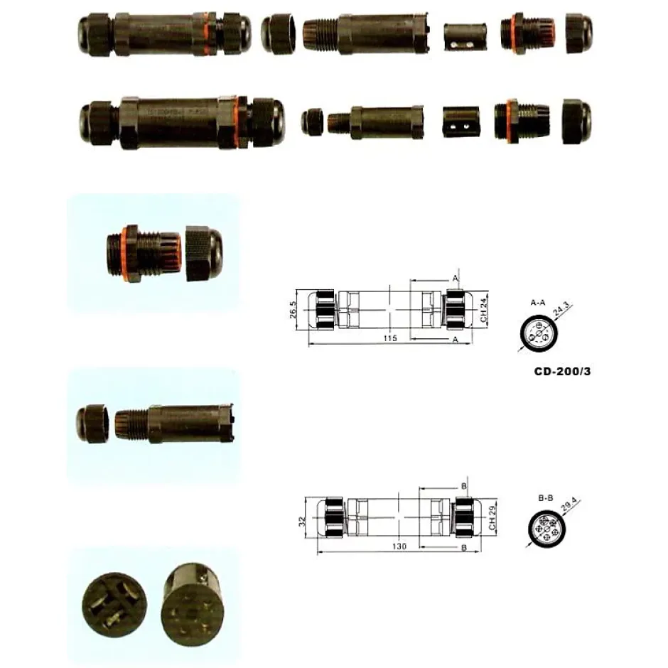 Connecteur linéaire étanche IP68 NOIR -^Silamp Best